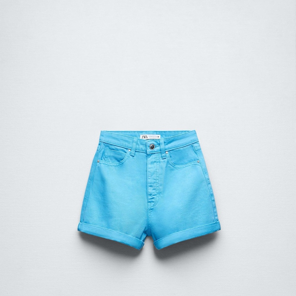 Zara Blue Mom fit denim Shorts size 0